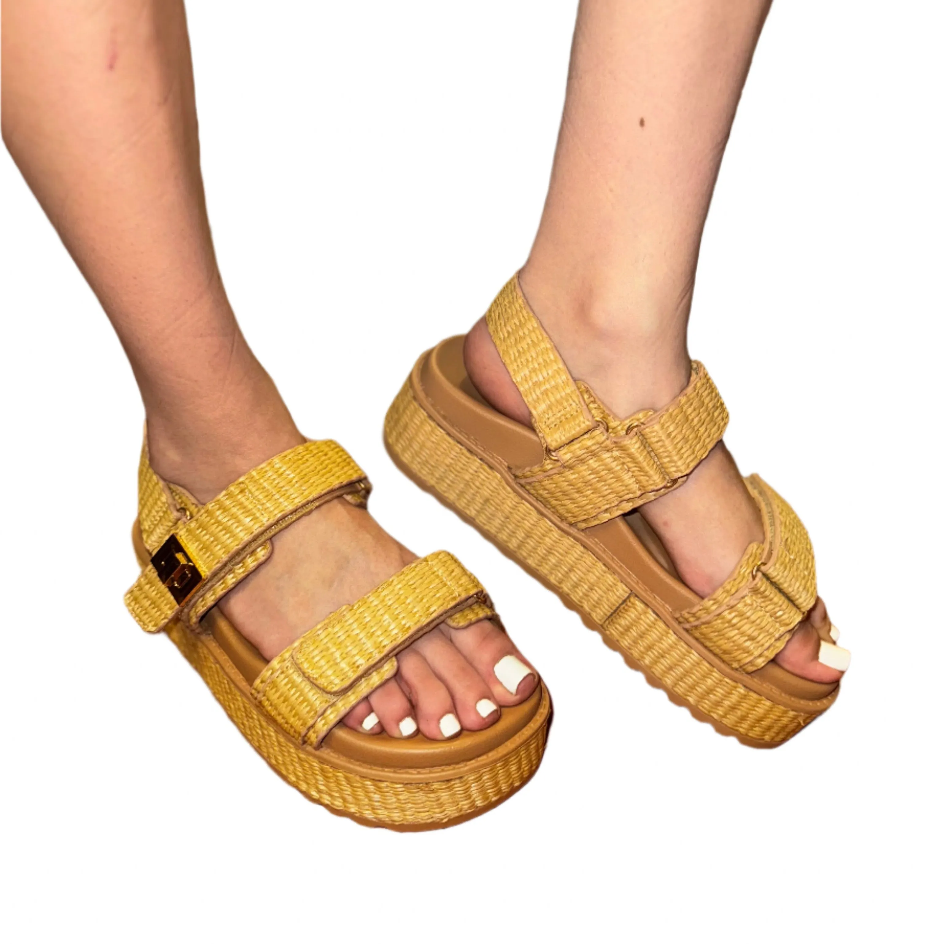 SUMMER PLATFORM WITH VELCRO BUCKLES TRACI-18