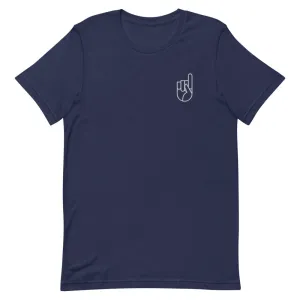 Super Soft Embroidered White Logo Tee