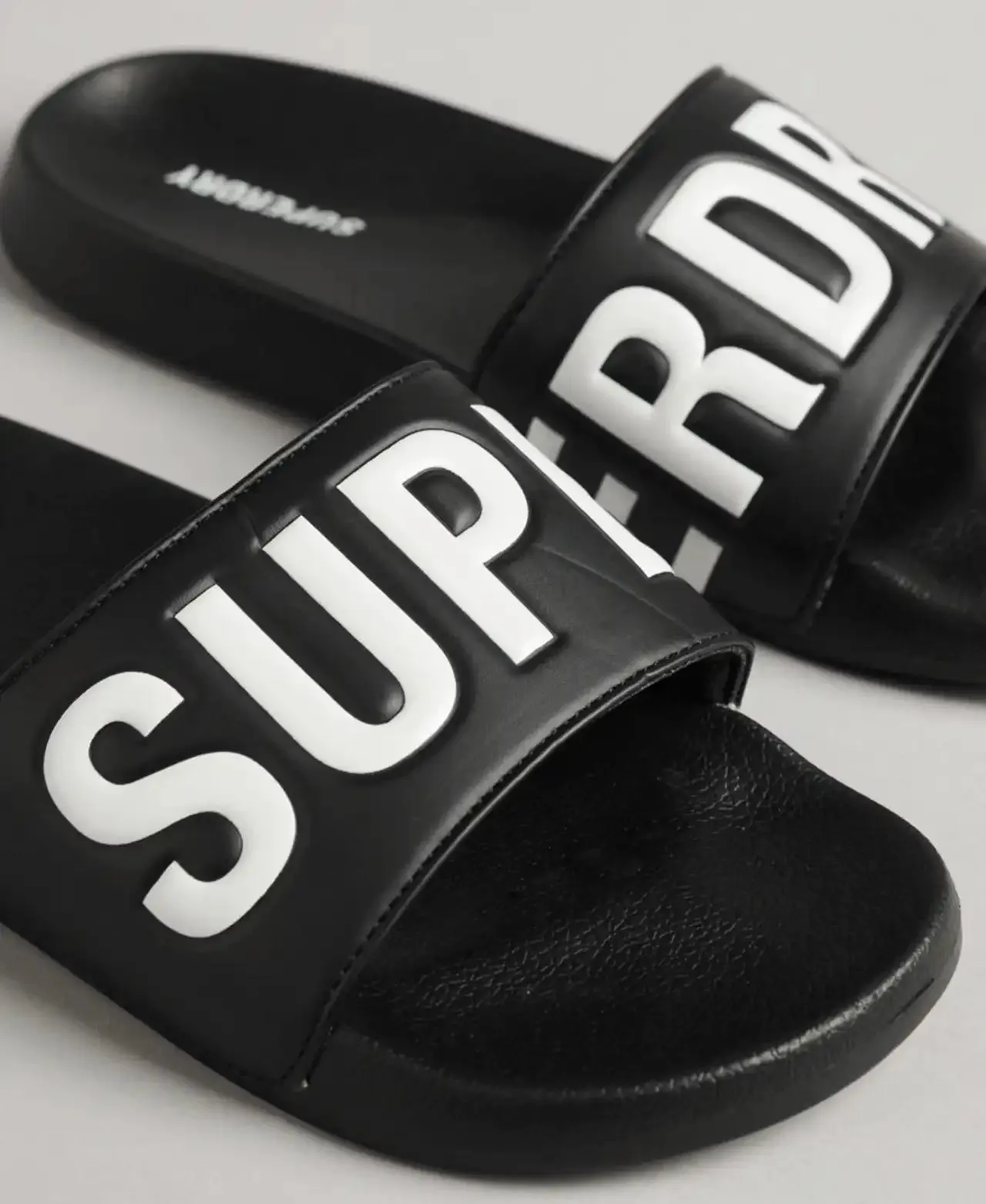 Superdry Core Pool Slides Black Optic White