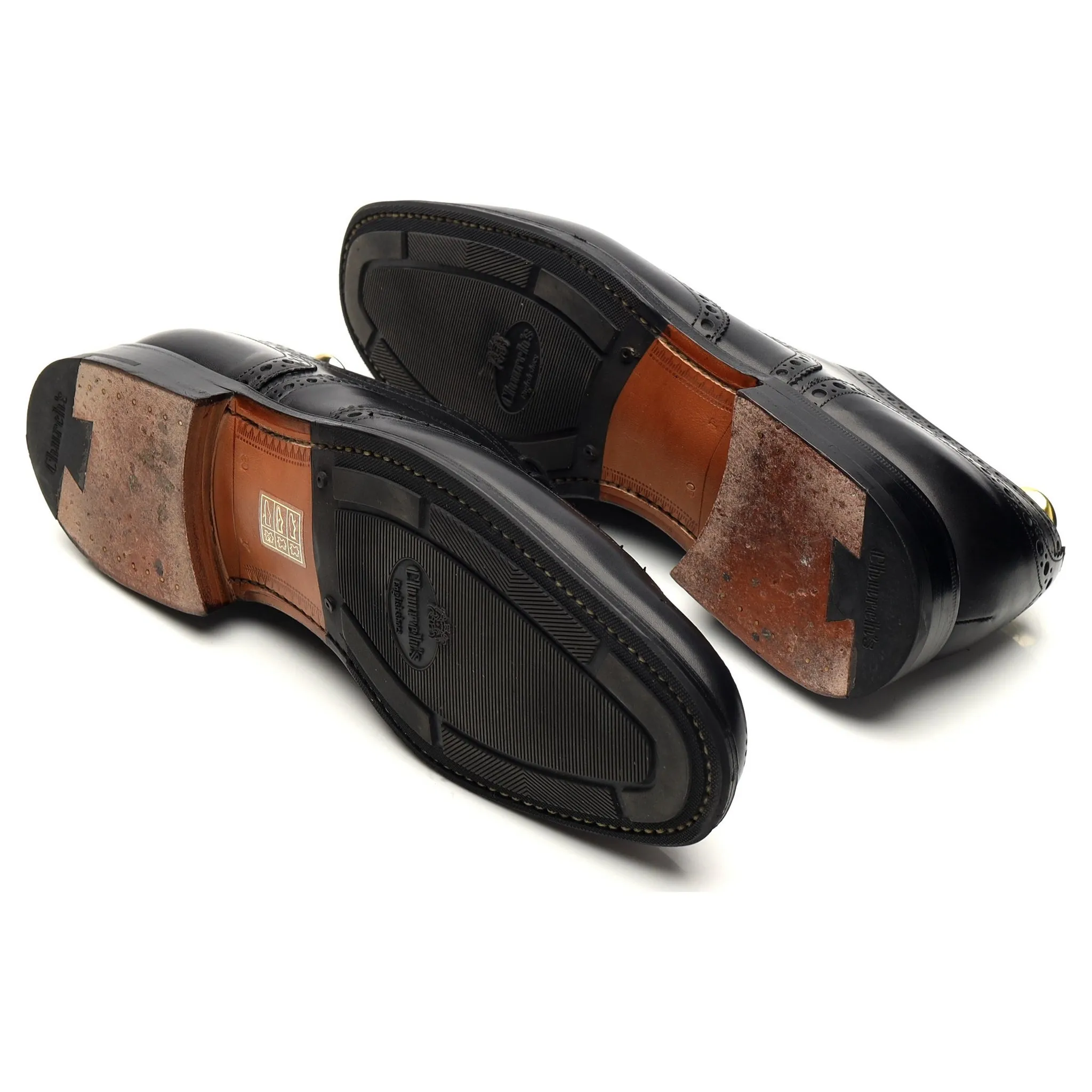 'Tarvin' Black Leather Oxford Brogues UK 8 F