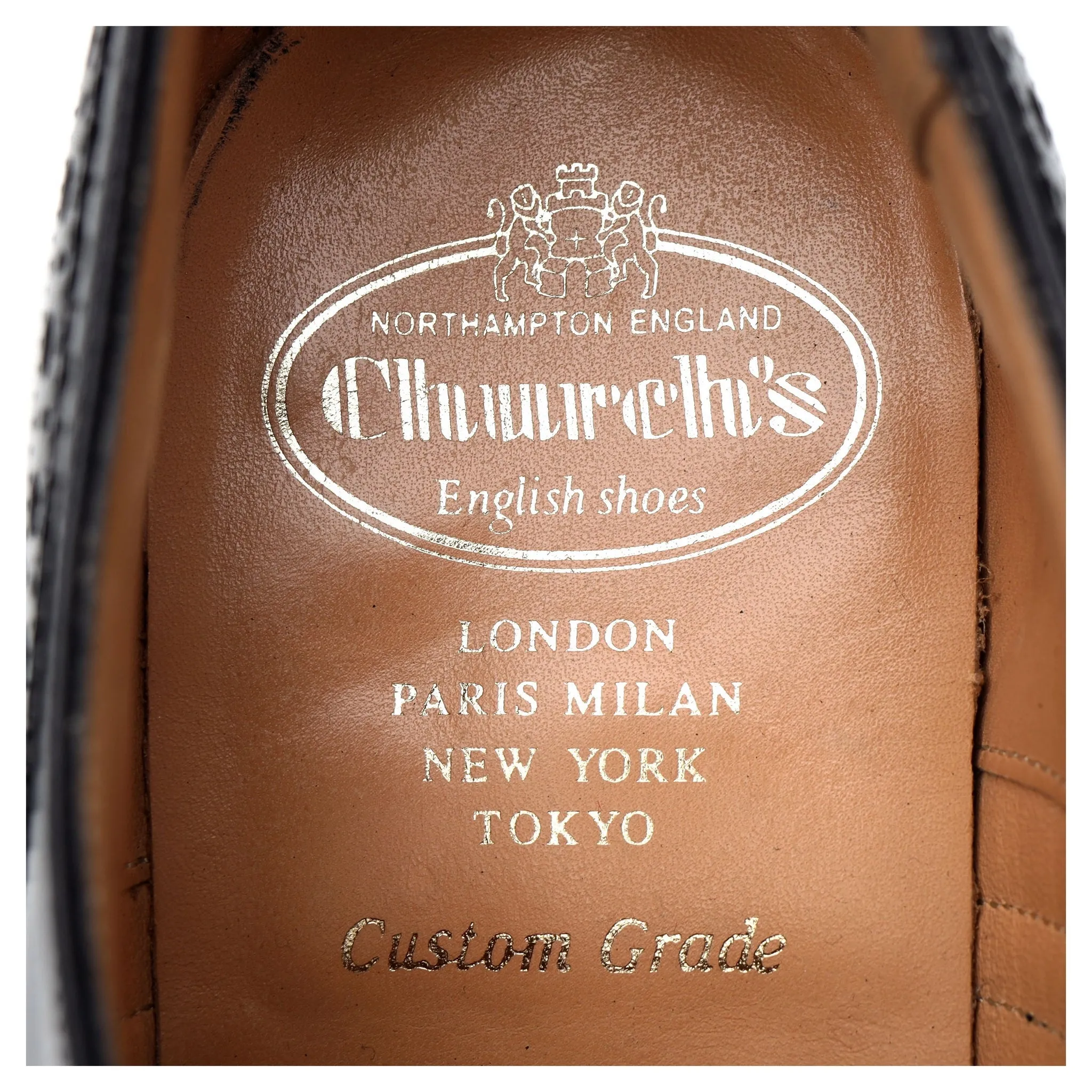 'Tarvin' Black Leather Oxford Brogues UK 8 F