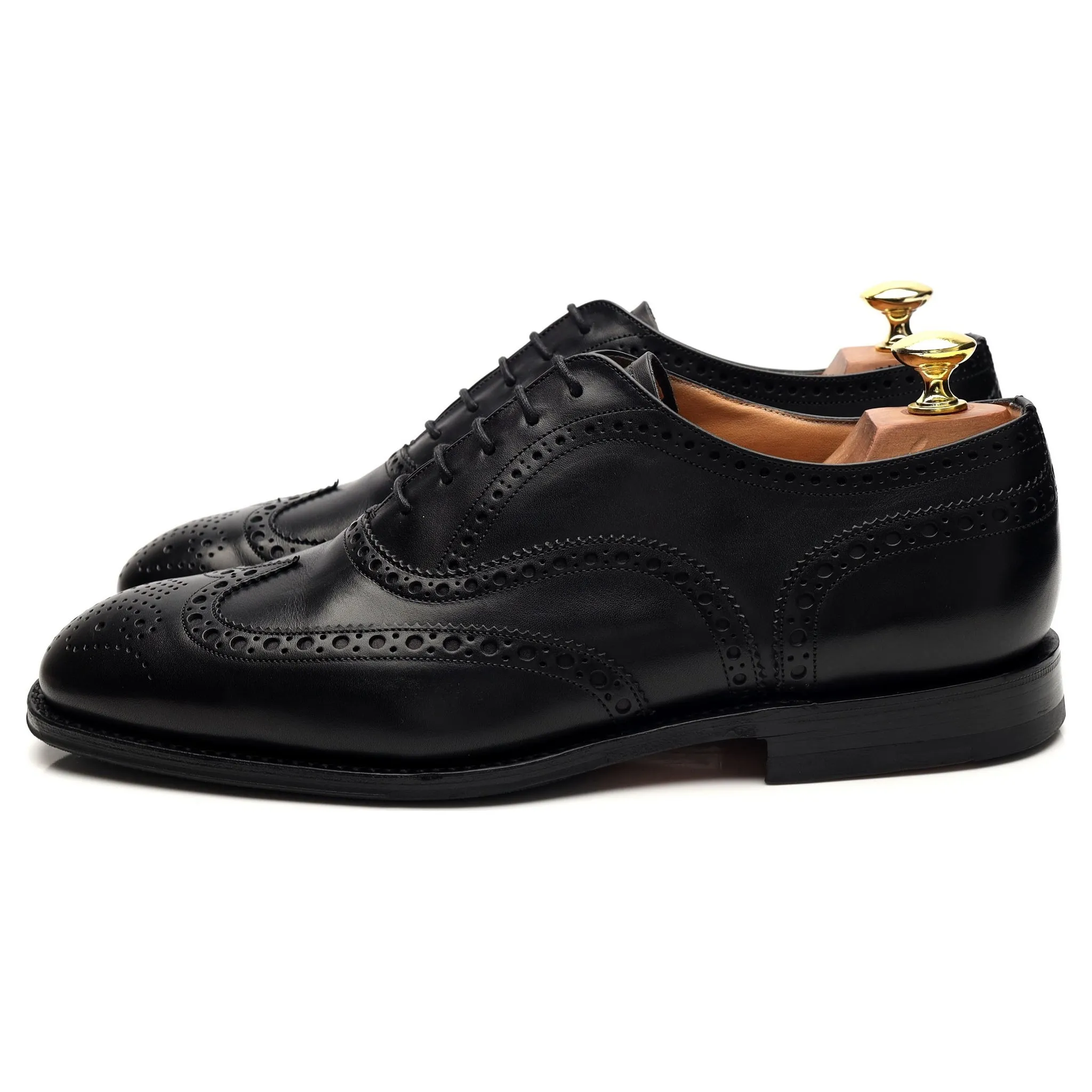 'Tarvin' Black Leather Oxford Brogues UK 8 F