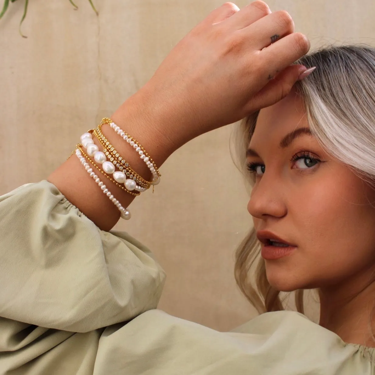 Taylor 2mm Beaded Bracelet