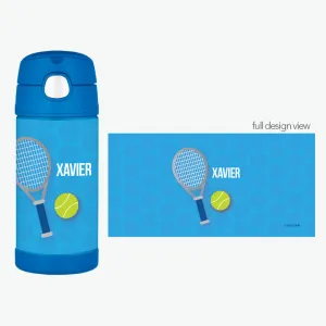 Tennis Fan Boy Personalized Thermos Bottle