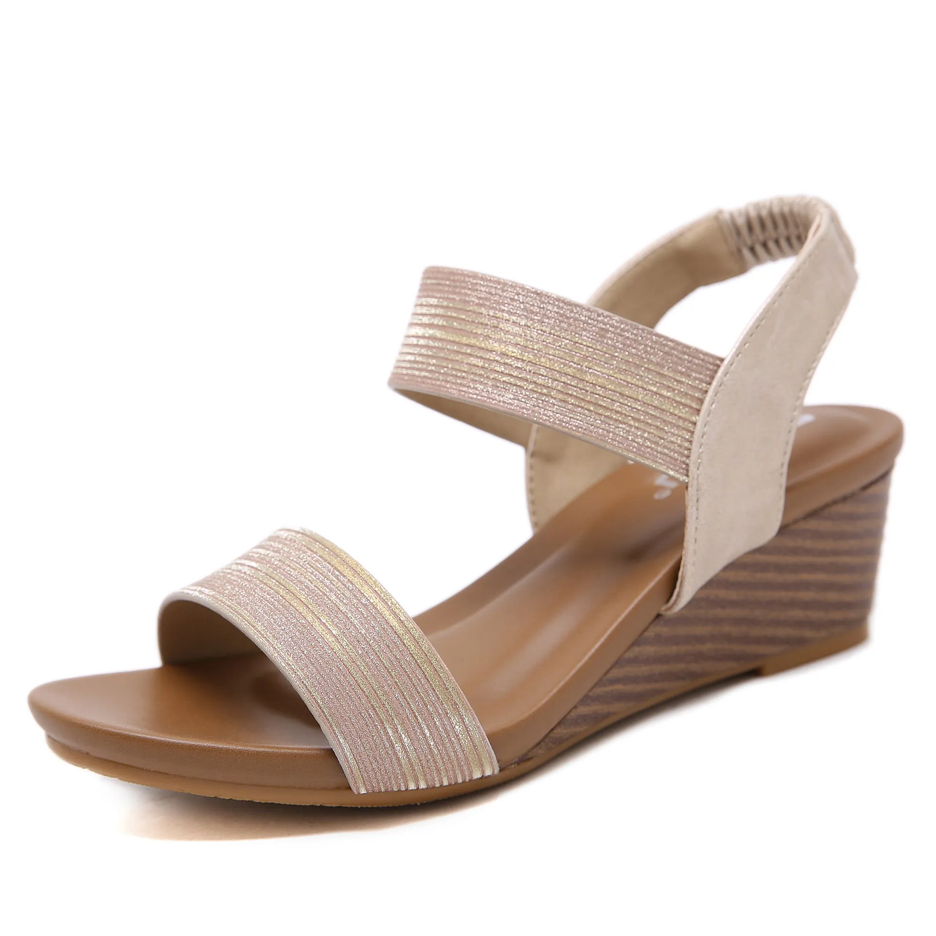 Thick Ankle Strap Sandals with Wedge Heels