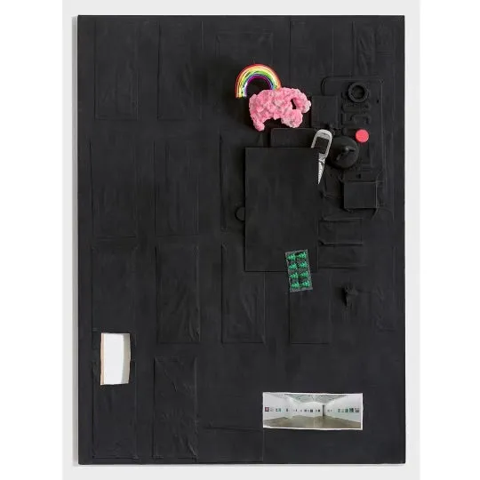 Todd Kelly, "Black Painting 1 (Pink Cloud)"
