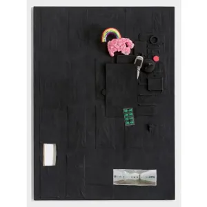 Todd Kelly, "Black Painting 1 (Pink Cloud)"