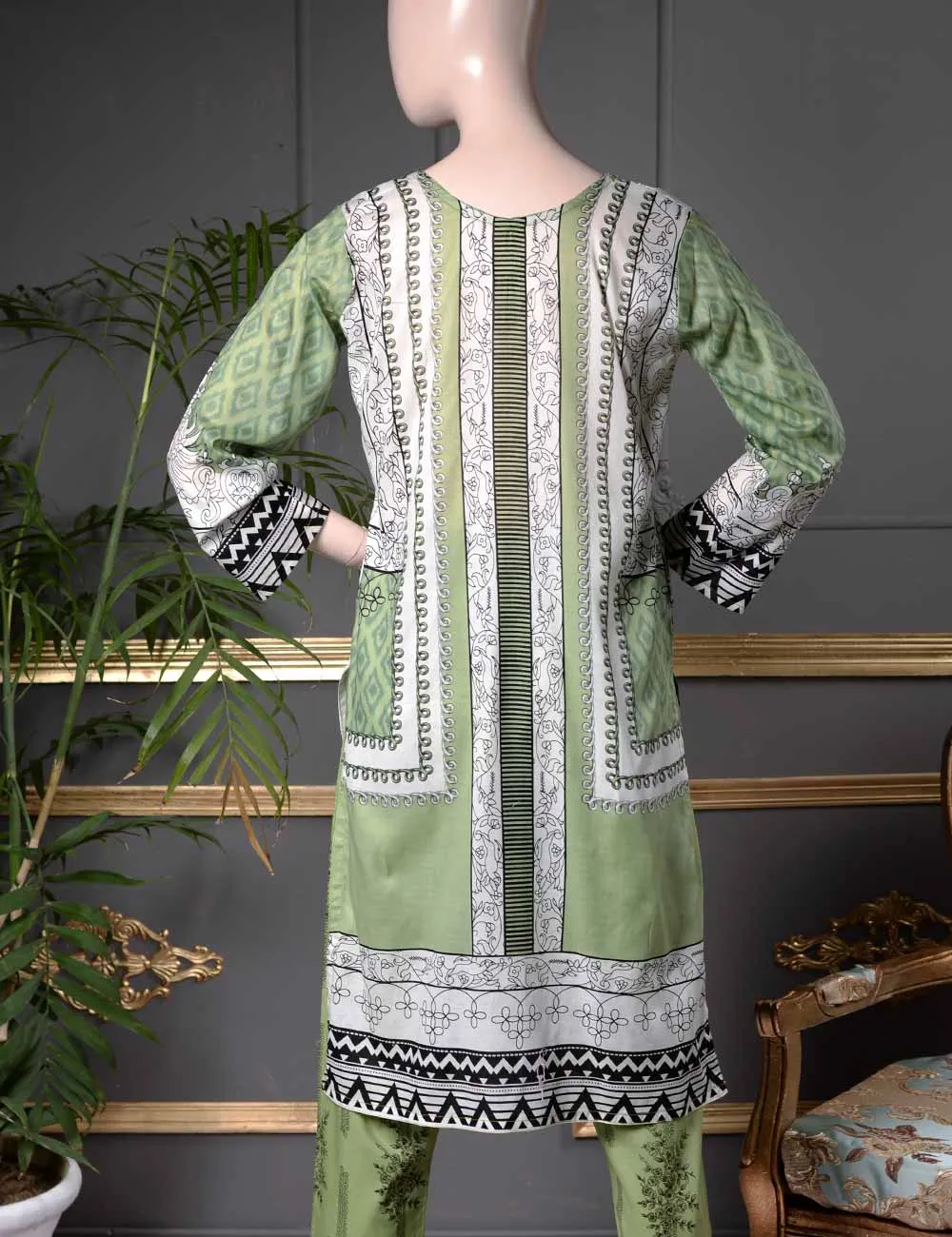 Un-stitched Embroidered Lawn (SE-3A) Eastern Abstract