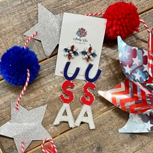 USA Beaded Earrings