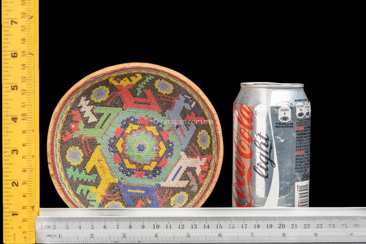 Vintage Beaded Huichol Gourd with Sacred Deer