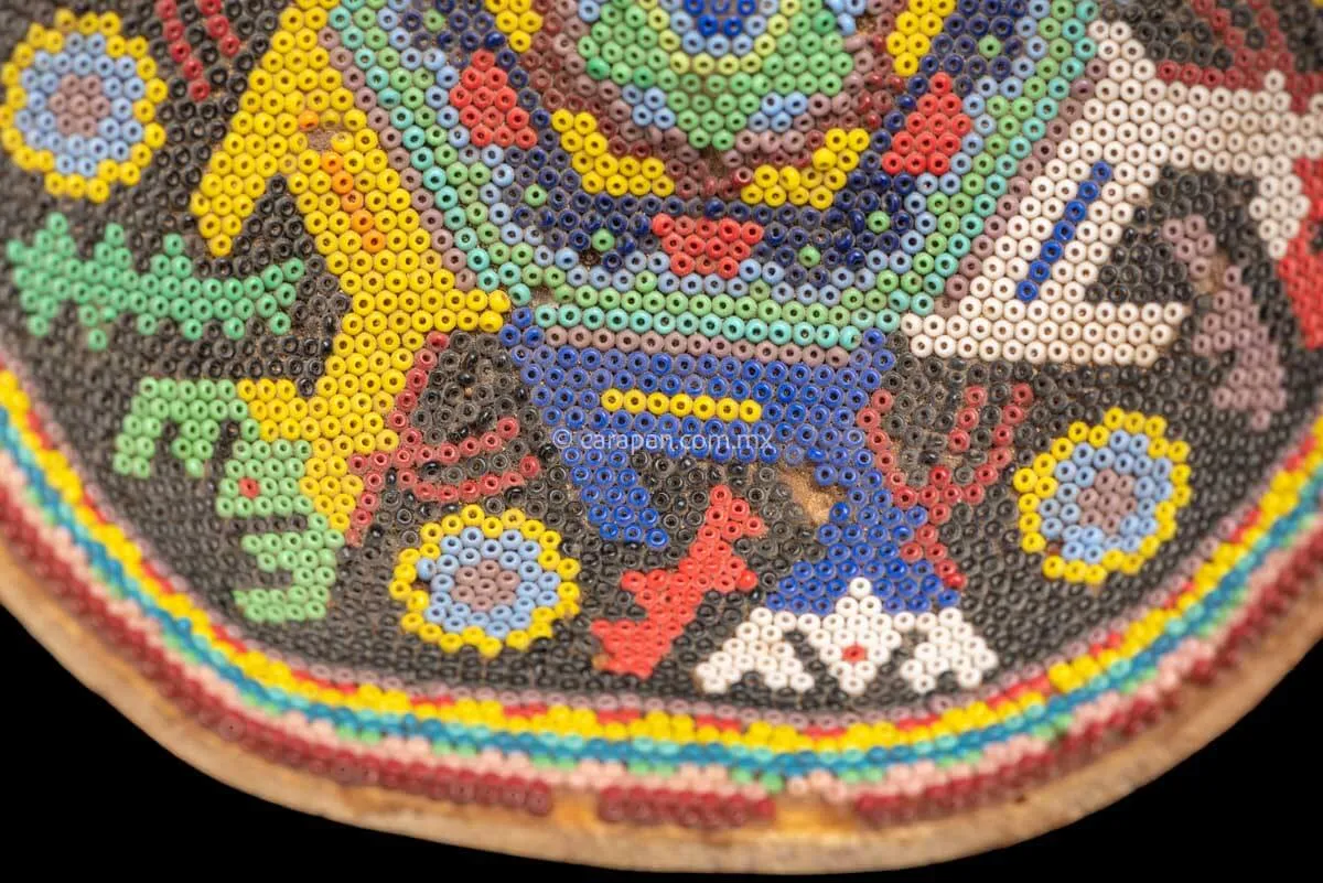 Vintage Beaded Huichol Gourd with Sacred Deer