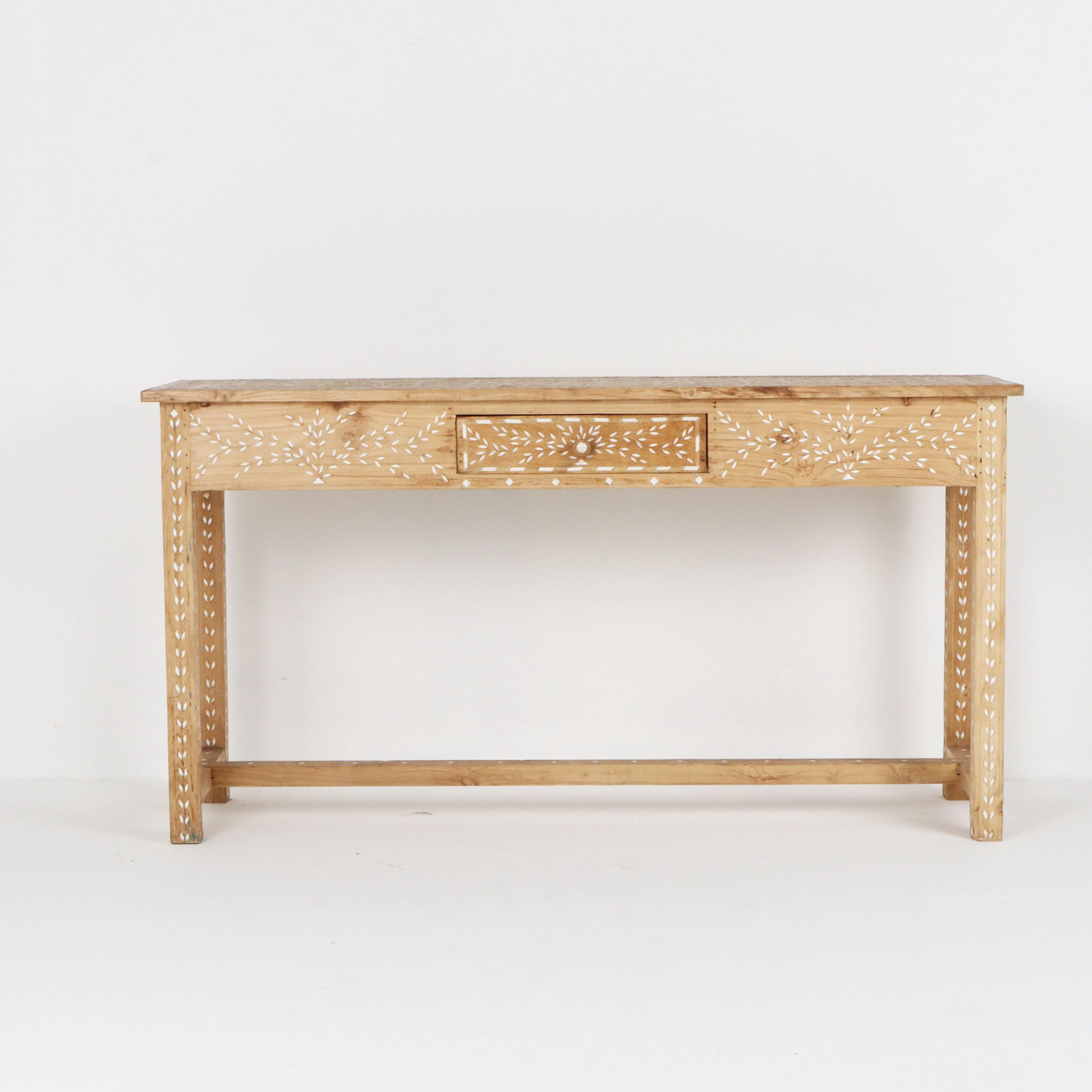 Vintage Bleached Bone Inlay Console