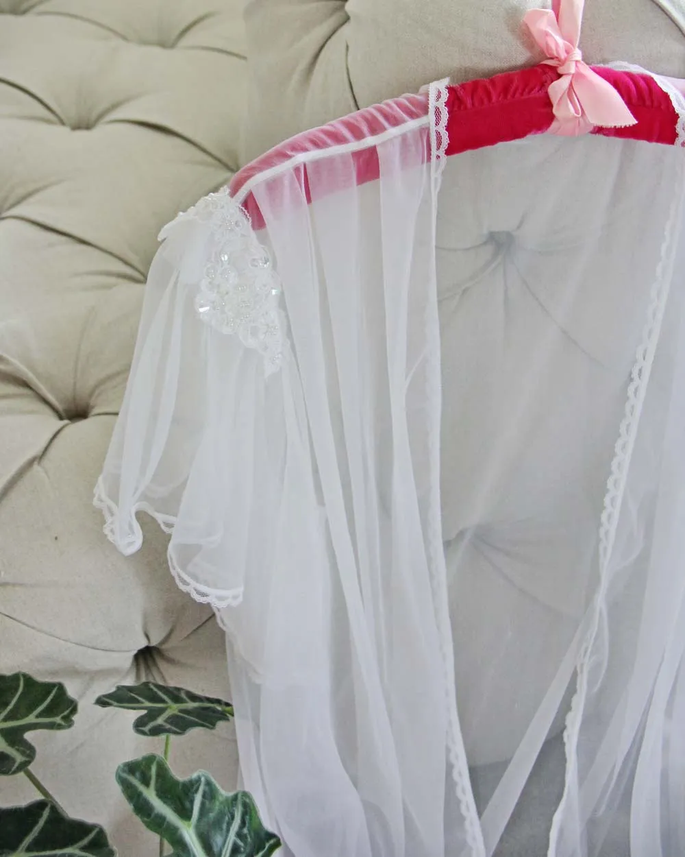 Vintage Chiffon & Beaded Duster