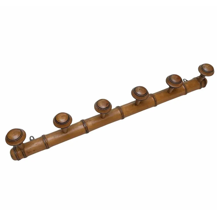 Vintage English 6 Peg Coat Hook c1920