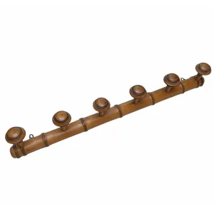 Vintage English 6 Peg Coat Hook c1920