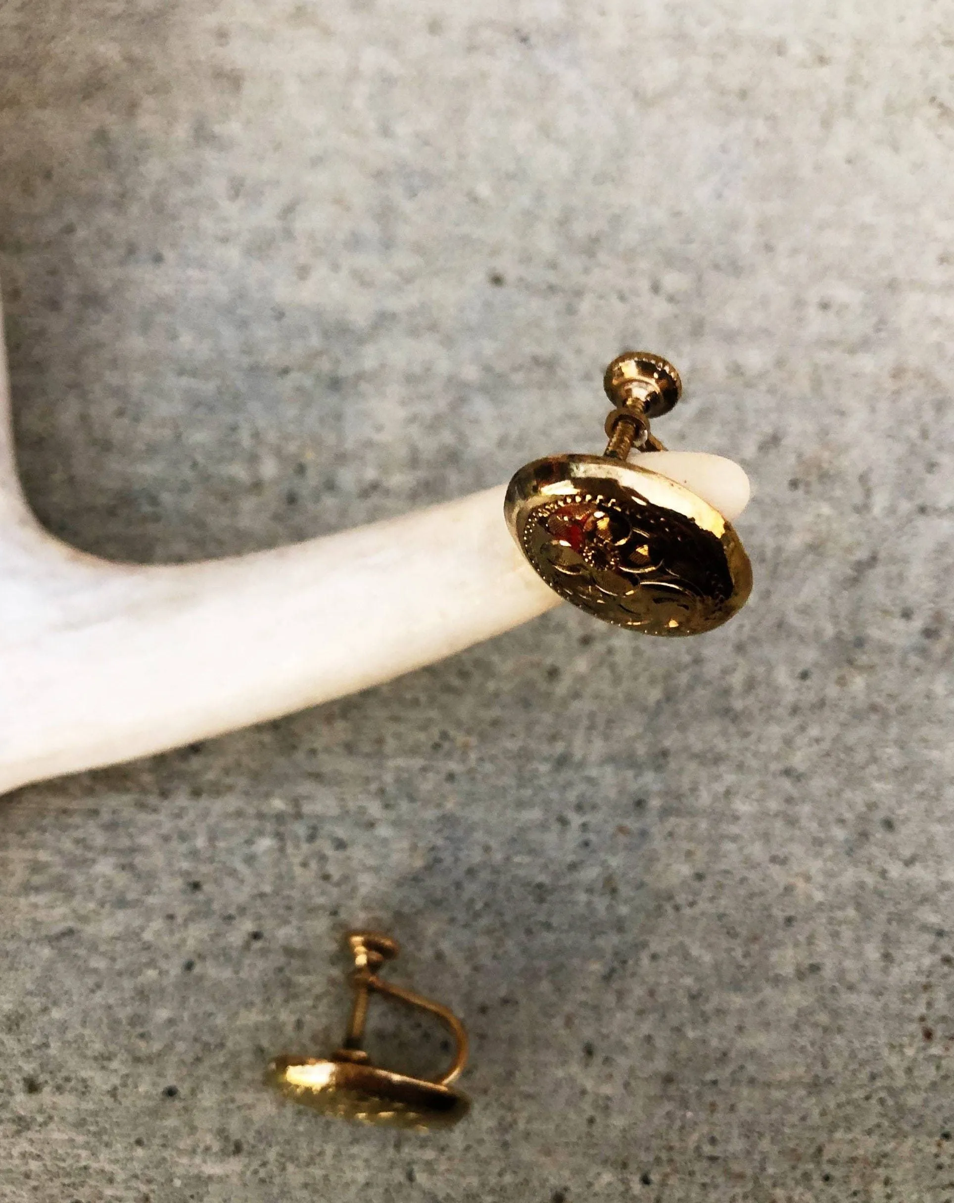 Vintage Gold plated Sterling Silver Screwback Earrings