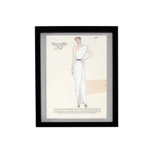 Vintage Haute Couture Christian Dior Fashion Sketch