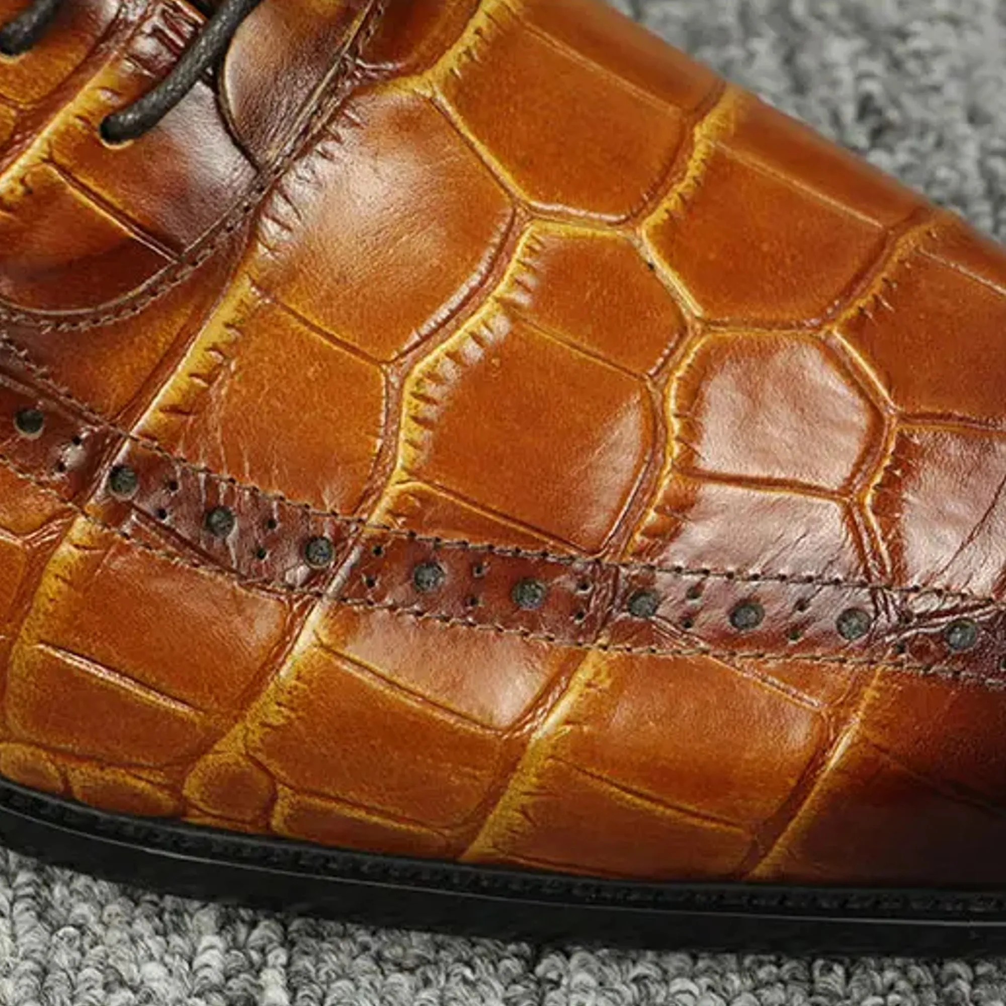Vintage Shoes Mens Oxford Shoes Yellow Brown