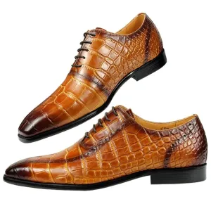 Vintage Shoes Mens Oxford Shoes Yellow Brown