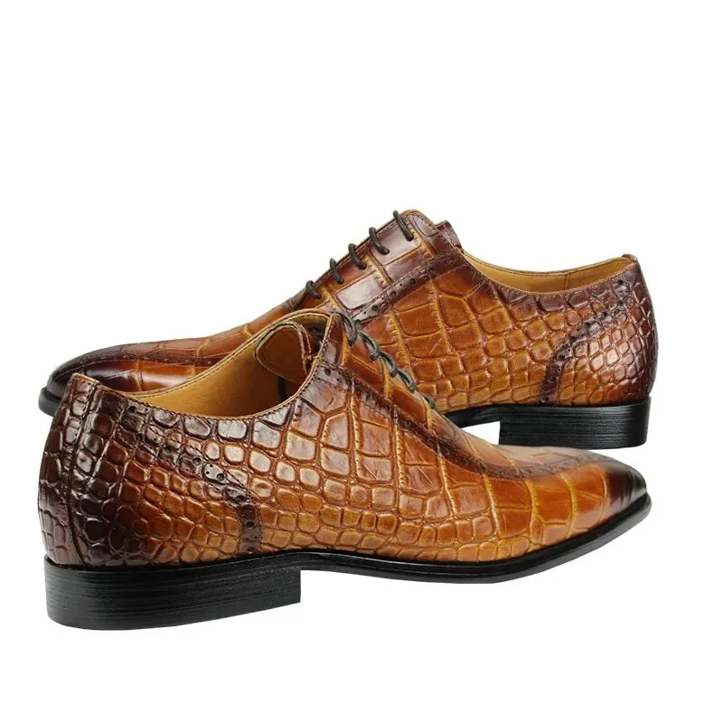 Vintage Shoes Mens Oxford Shoes Yellow Brown