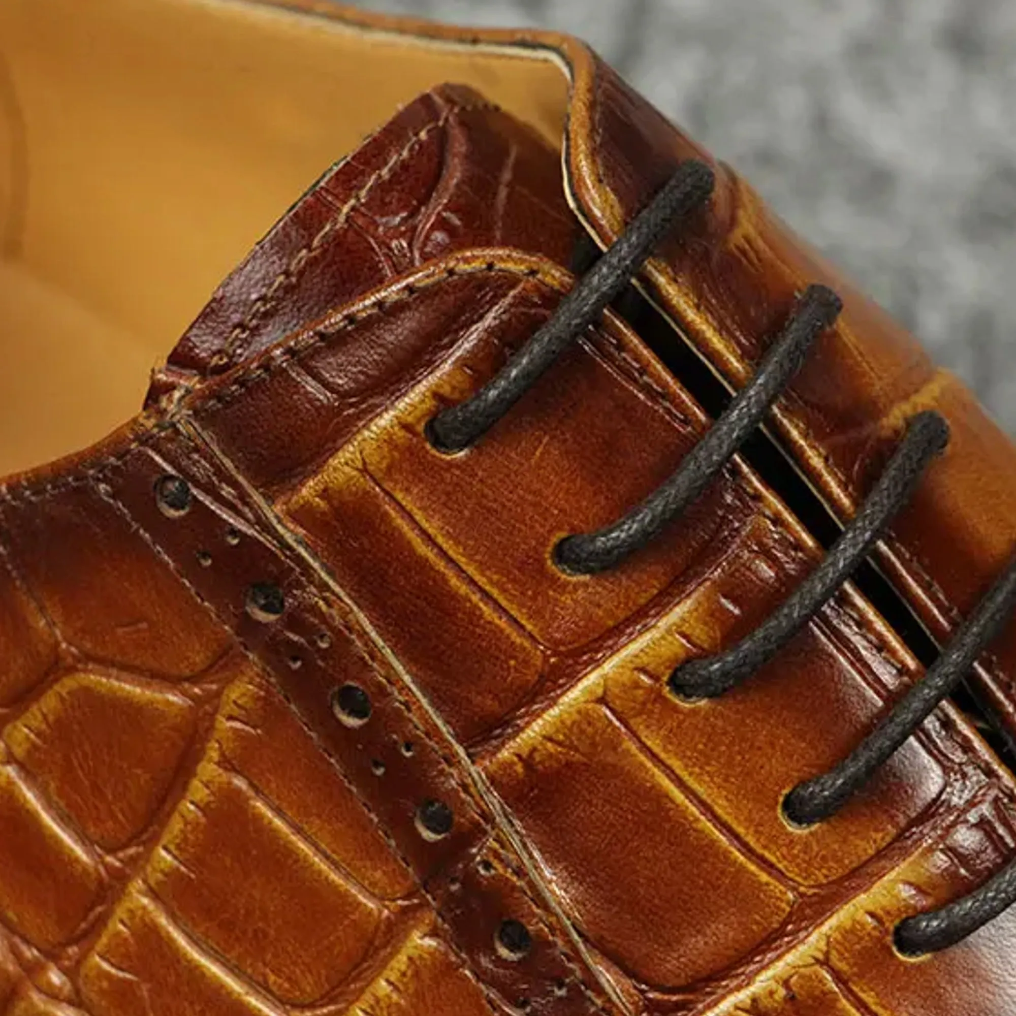 Vintage Shoes Mens Oxford Shoes Yellow Brown