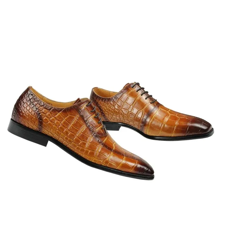 Vintage Shoes Mens Oxford Shoes Yellow Brown