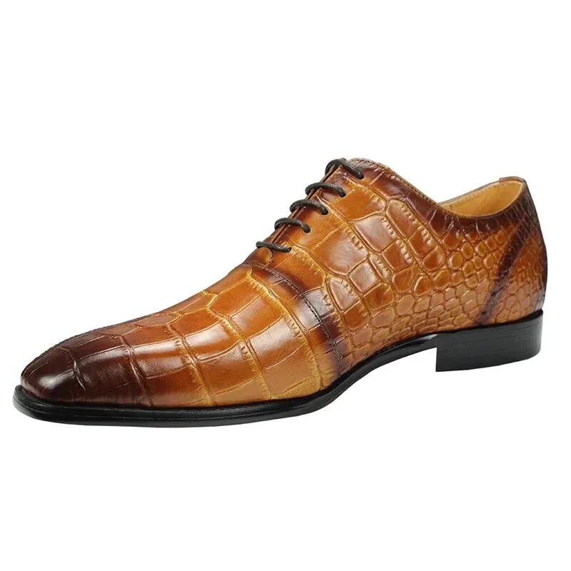 Vintage Shoes Mens Oxford Shoes Yellow Brown