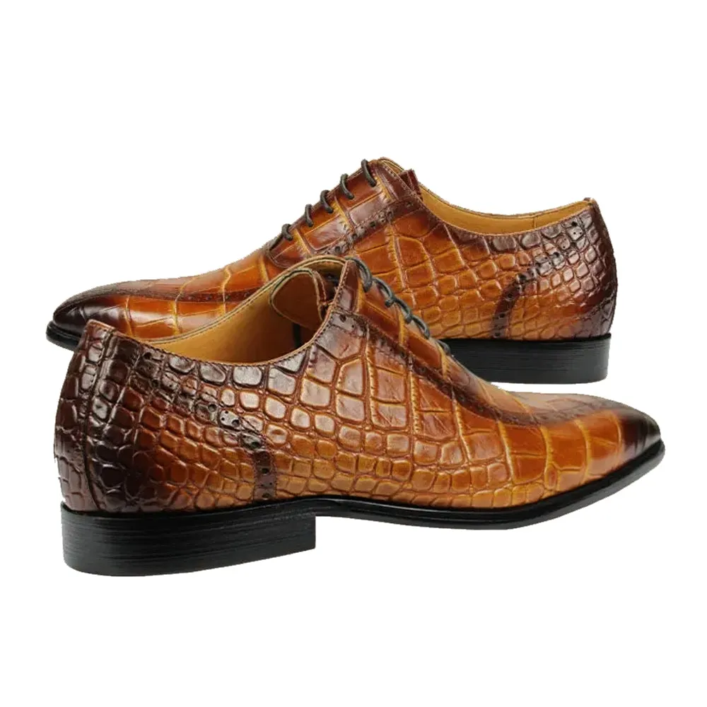Vintage Shoes Mens Oxford Shoes Yellow Brown