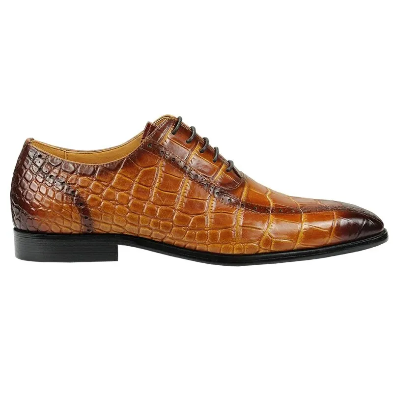 Vintage Shoes Mens Oxford Shoes Yellow Brown