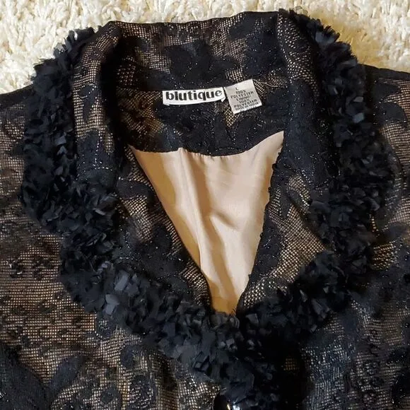 VINTAGE Blutique Black Beaded Jacket