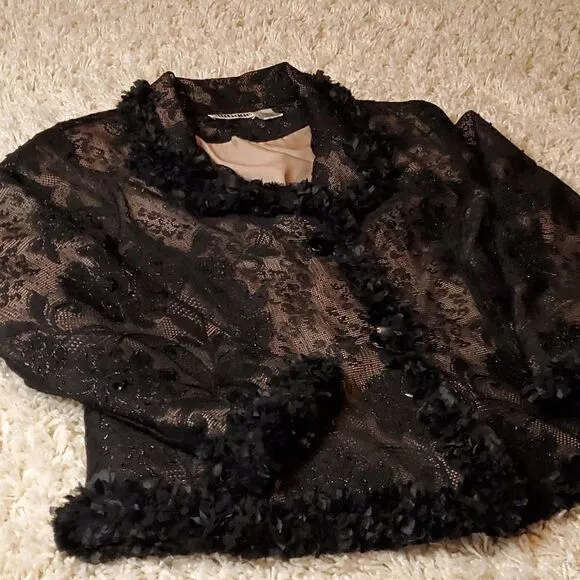 VINTAGE Blutique Black Beaded Jacket