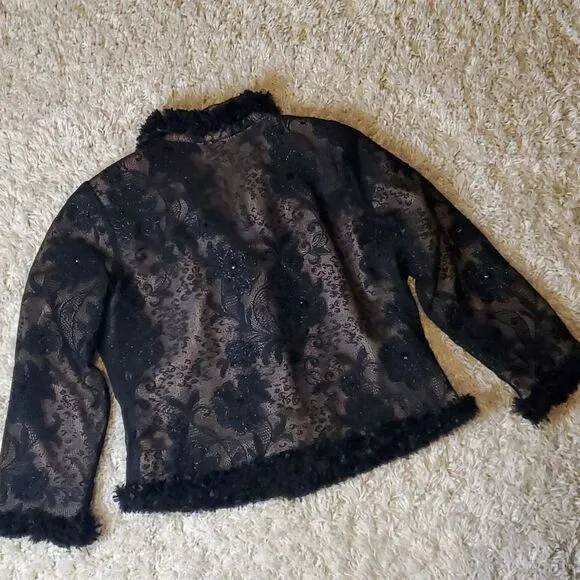 VINTAGE Blutique Black Beaded Jacket