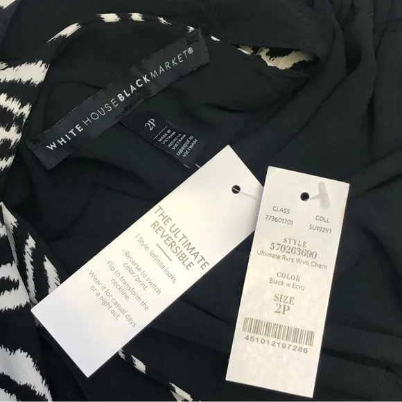 White House Black Market Ultimate Reversible Shift Dress WHBM Size 2P Petite