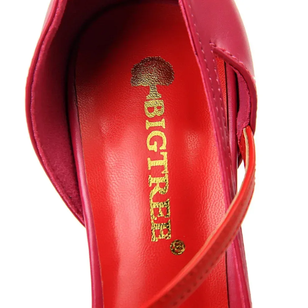 Women 9.5cm High Heels Sandals Nightclub Stripper Heels Sexy Patchwork Party Ankle Strap 2 tone Shoes