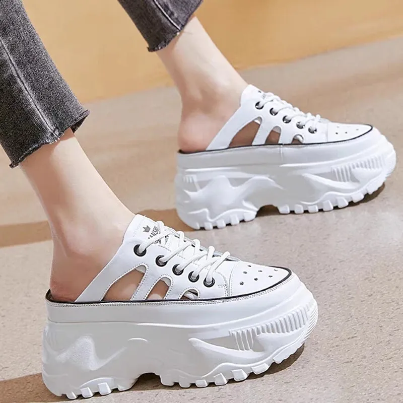 Women Flats Loafers Super High Heels Round Toe