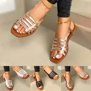 Women Sandals Woman Summer Hollow Out Roman Shoes - Women's Gladiator Open Toe  Flats Ladies Footwear