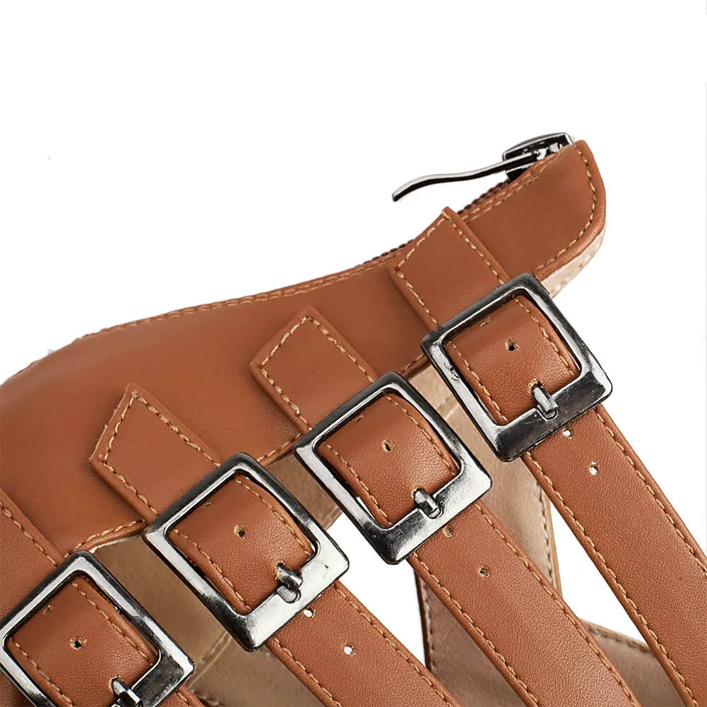 Women's Buckle Stiletto Ankle Strap Sandals