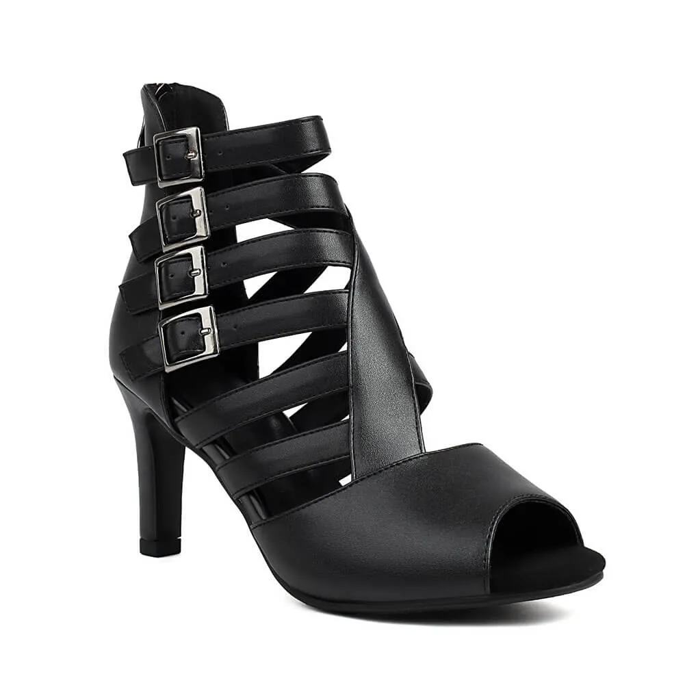 Women's Buckle Stiletto Ankle Strap Sandals