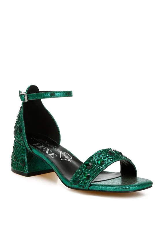 Women's Nocturnal Rhinestone Embellished Shimmer Sandals