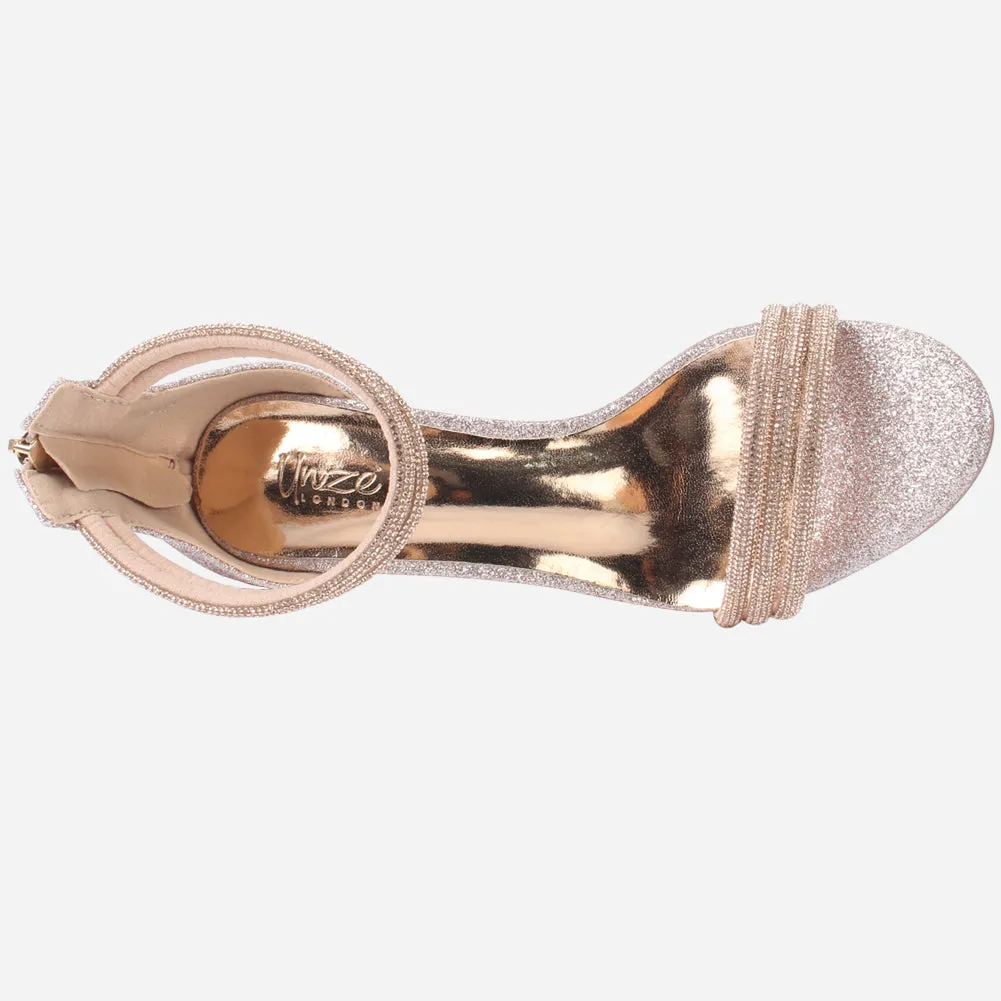 Women's "TITLY" Embellished Stiletto Evening Sandals