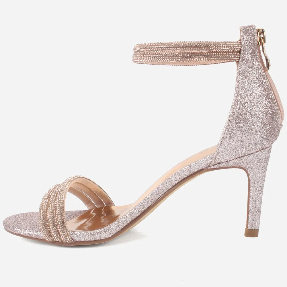 Women's "TITLY" Embellished Stiletto Evening Sandals