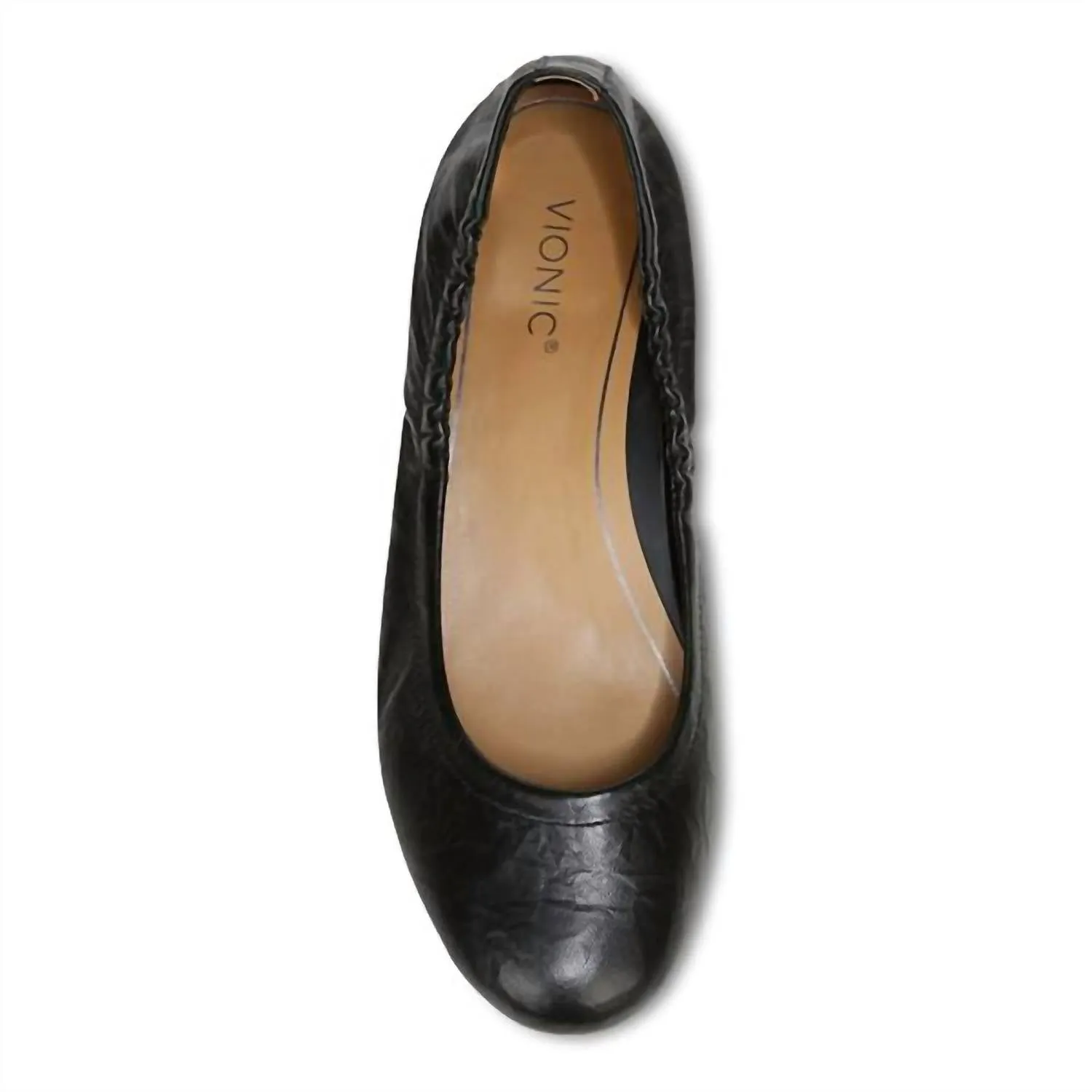 Women's Vionic Alexa Ballet Flat Shoes - Black Crinkle