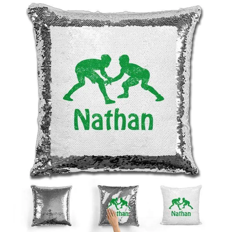 Wrestling Personalized Magic Sequin Pillow