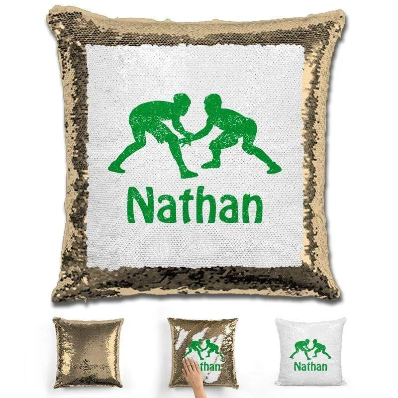 Wrestling Personalized Magic Sequin Pillow