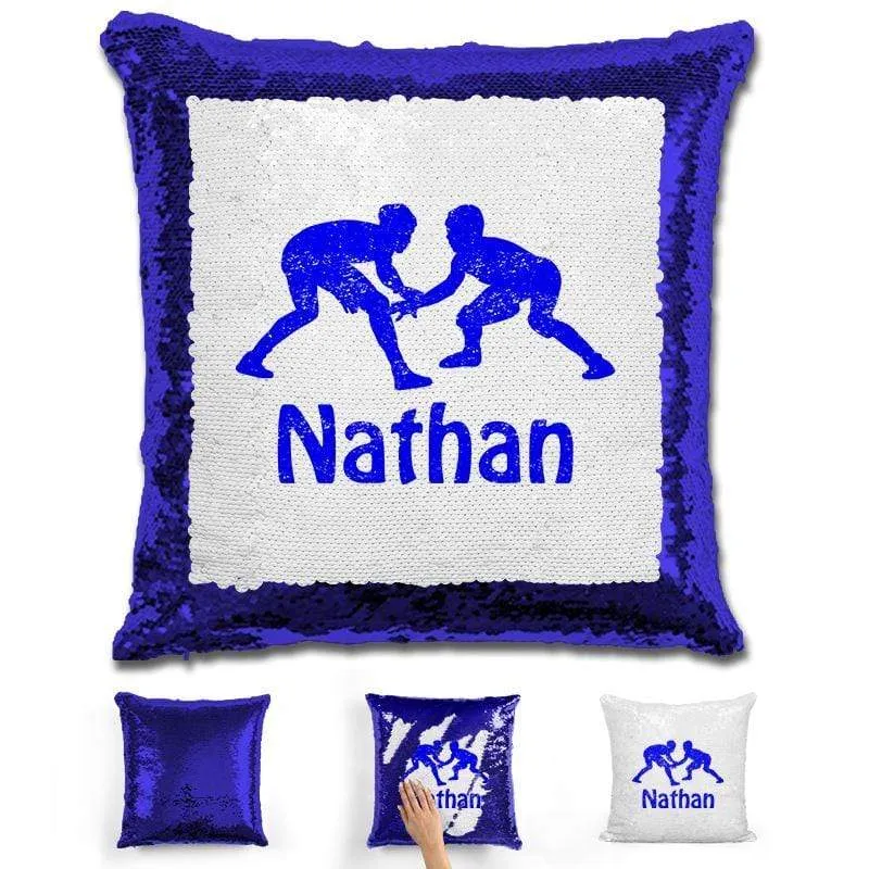 Wrestling Personalized Magic Sequin Pillow