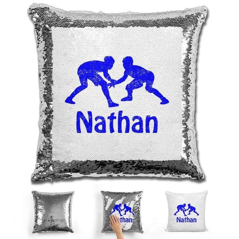 Wrestling Personalized Magic Sequin Pillow