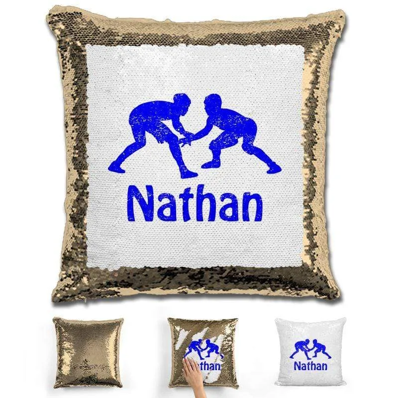 Wrestling Personalized Magic Sequin Pillow