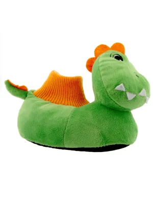 Yankee Toy Box Plush Dinosaur Sock Top Slippers