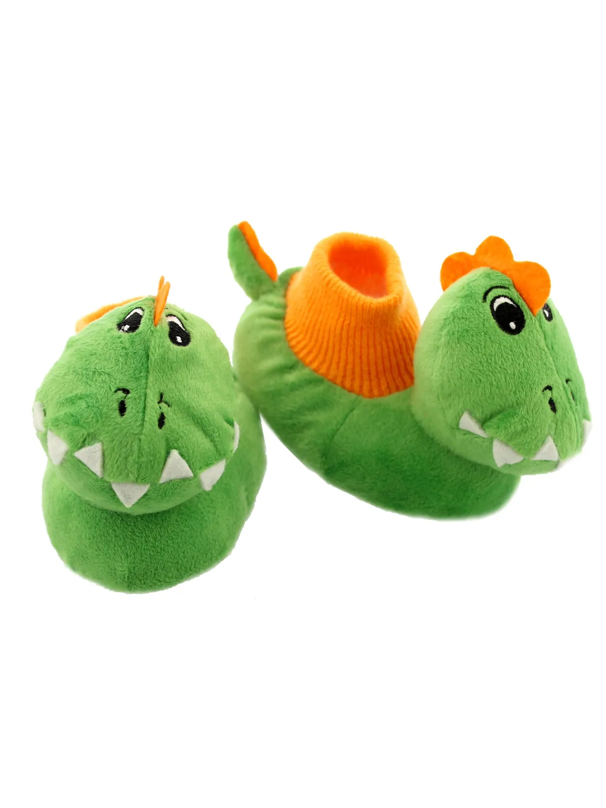Yankee Toy Box Plush Dinosaur Sock Top Slippers