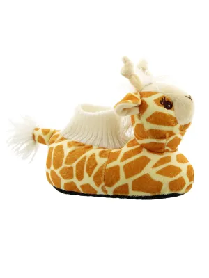 Yankee Toy Box Plush Giraffe Sock Top Slippers